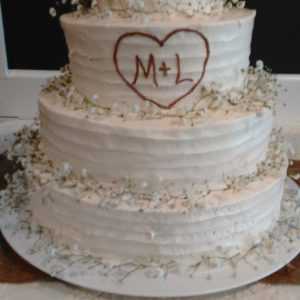 Initials and Greenery Weeding Cake