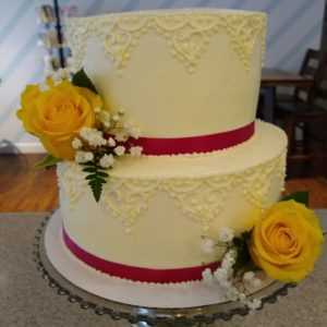 Ribbon and Lace Wedding Cake