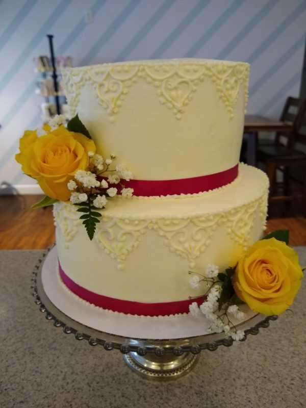 Ribbon and Lace Wedding Cake