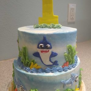 Baby Shark Tiered Cake
