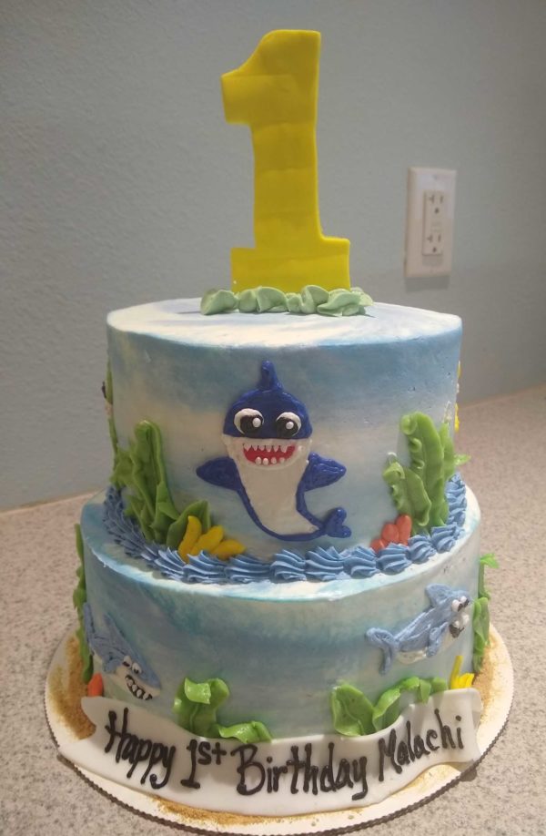 Baby Shark Tiered Cake
