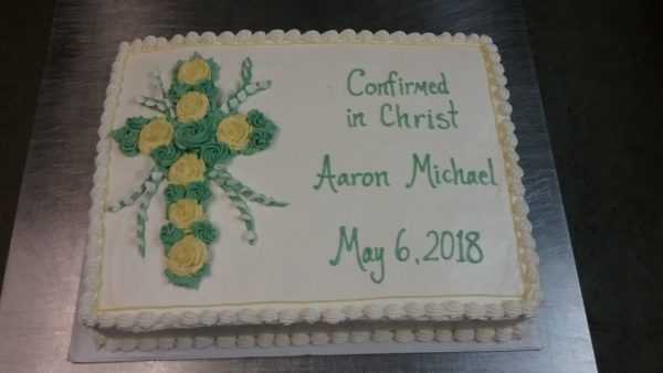 Greenery and Roses Cross Cake