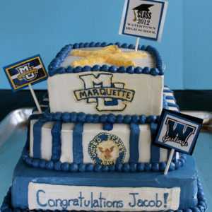 High School to College Tiered Graduation Cake