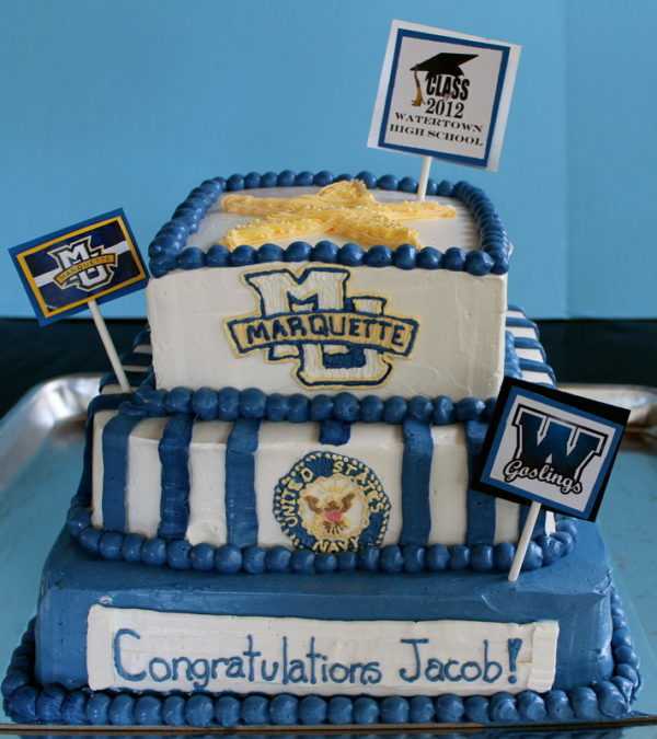 High School to College Tiered Graduation Cake