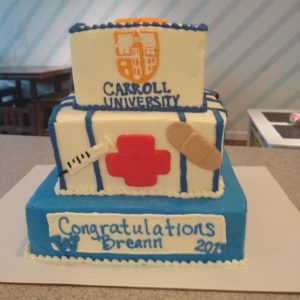 Graduation to Nursing School Tiered Cake