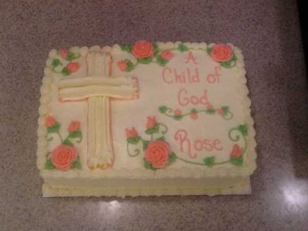 Pink Roses and Cross Cake