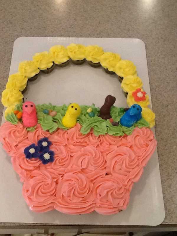 Easter Basket Cupcake Cake
