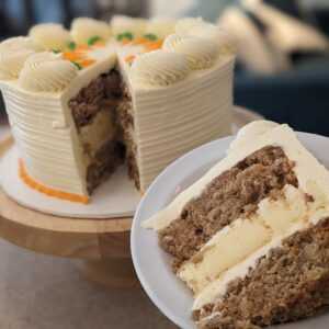 3-layer carrot/cheesecake cake