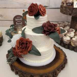 Alternating Textures Tiered Cake