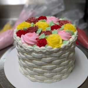 Basket of Flowers Cake