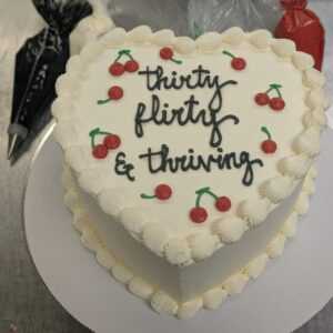 Thirty, Flirty, and Thriving Vintage Style Birthday Cake
