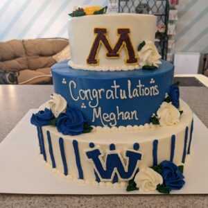 Round Tiered Graduation Cake