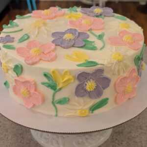Palette Flower Round Cake