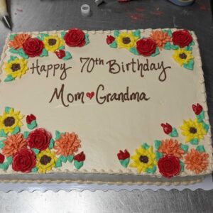 Fall Florals Birthday Sheet Cake